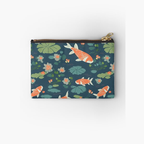 Item preview, Serene Fish And Water Lilies Minimalistic Japanese Pattern designed and sold by Wonder Of Light.