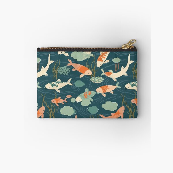 Item preview, Serene Fish And Water Lilies Minimalistic Japanese Pattern designed and sold by Wonder Of Light.