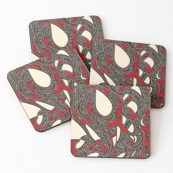 Item preview, Scrollwork Black Red White  designed and sold by ChefTonyArt.