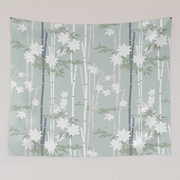 Item preview, Serene Bamboo Stalks And Leaves Minimalistic Japanese Pattern designed and sold by Wonder Of Light.