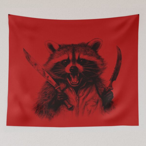 Item preview, For Fuck Sake Let's Kill the Mondays - Raccoon Joe With a Knife designed and sold by NapNapSleeper.