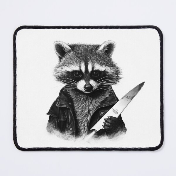 Item preview, For Fuck Sake Let's Kill the Mondays - Raccoon Daniel With a Knife designed and sold by NapNapSleeper.