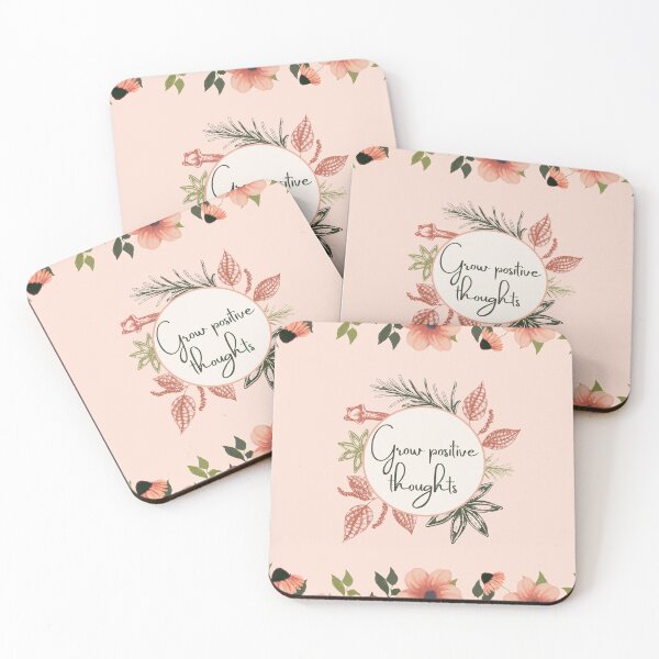 Item preview, Grow Positive Thoughts - Grow Positive Thoughts Flowers - Floral Handwriting Quote designed and sold by lycreative.