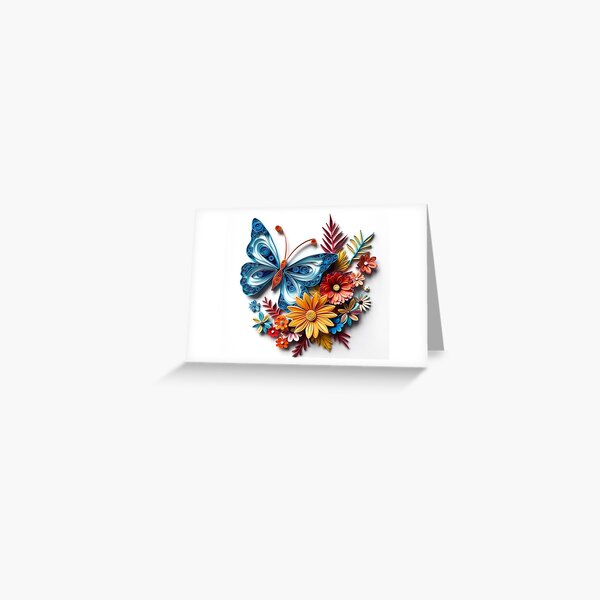 Item preview, Colorful 3d  floral and butterfly quilling designed and sold by Inktown.
