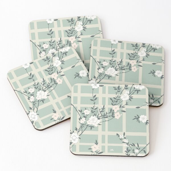 Item preview, Serene Bamboo Frames And Cherry Blossoms Minimalistic Japanese Pattern designed and sold by Wonder Of Light.