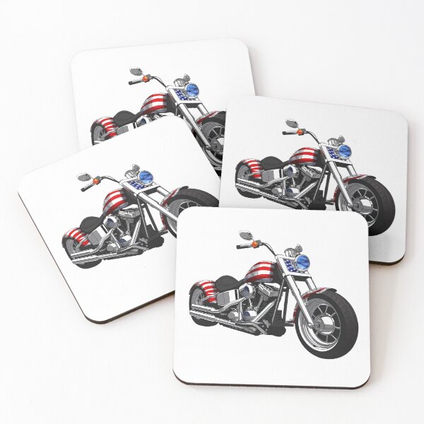 Item preview, Motorcycle and American Flag  designed and sold by ArtbyAiGallery.