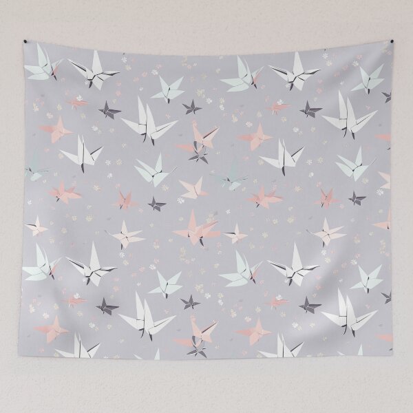 Item preview, Soothing Origami And Cherry Blossoms Minimalistic Japanese Pattern designed and sold by Wonder Of Light.