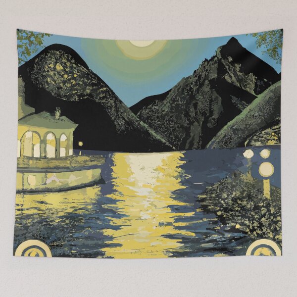 Item preview, Lake Como in the moonlight designed and sold by SamJanner.