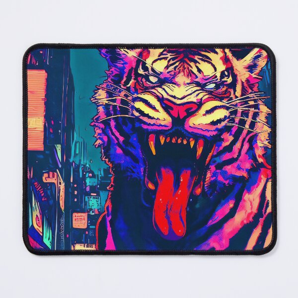 Artikelvorschau, Verrückter Cyberpunk-Tiger entworfen und verkauft von CritterCulture.