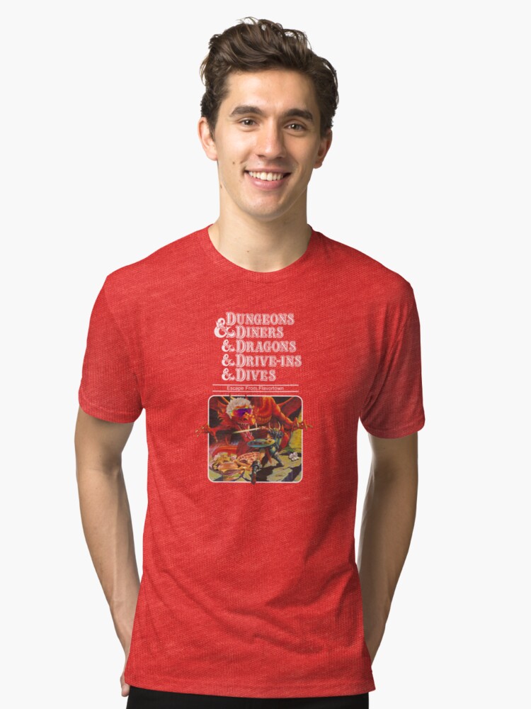 Alternate view of Dungeons & Diners & Dragons & Drive-Ins & Dives: Escape from Flavortown Tri-blend T-Shirt