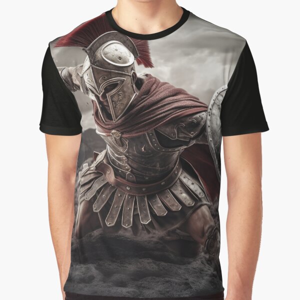 Item preview, Ancient Greek Spartan Running Into Battle designed and sold by AI Dream Journal.