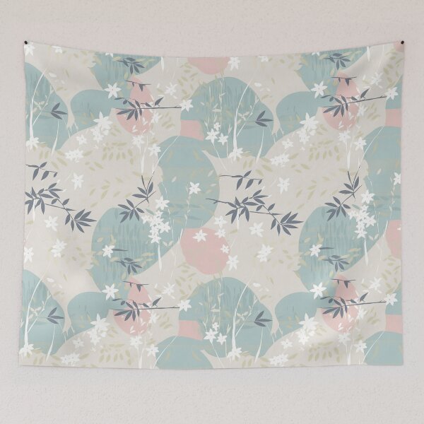 Item preview, Serene Bamboo And Cherry Blossoms Minimalistic Japanese Pattern designed and sold by Wonder Of Light.