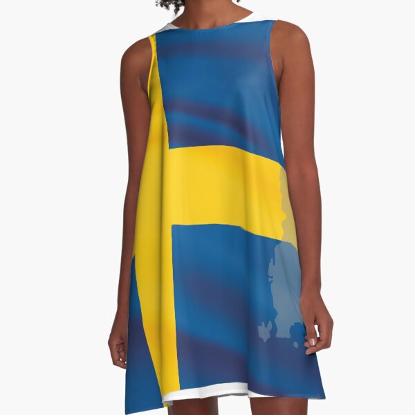 Sweden Flag A-Line Dress