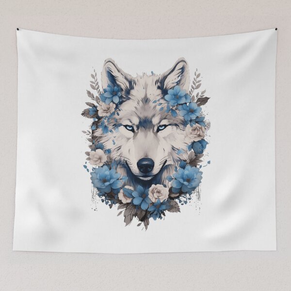 Item preview, Wolf With Flowers Girls designed and sold by Dominika Bednarska.