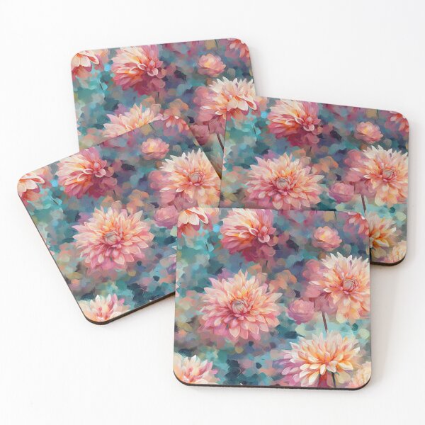 Item preview, Cheerful Impressionist Dahlias Flowers Floral Pattern designed and sold by Wonder Of Light.