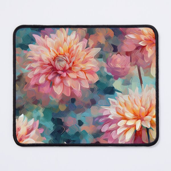 Item preview, Cheerful Impressionist Dahlias Flowers Floral Pattern designed and sold by Wonder Of Light.
