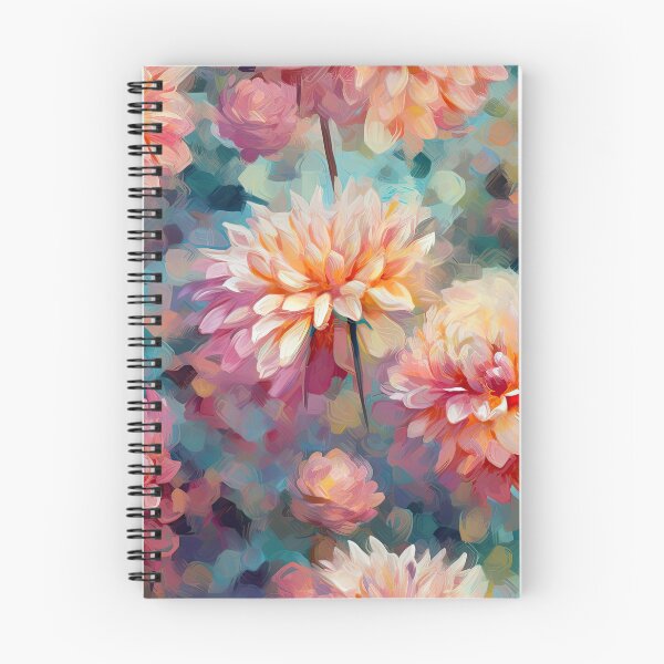 Item preview, Cheerful Impressionist Dahlias Flowers Floral Pattern designed and sold by Wonder Of Light.