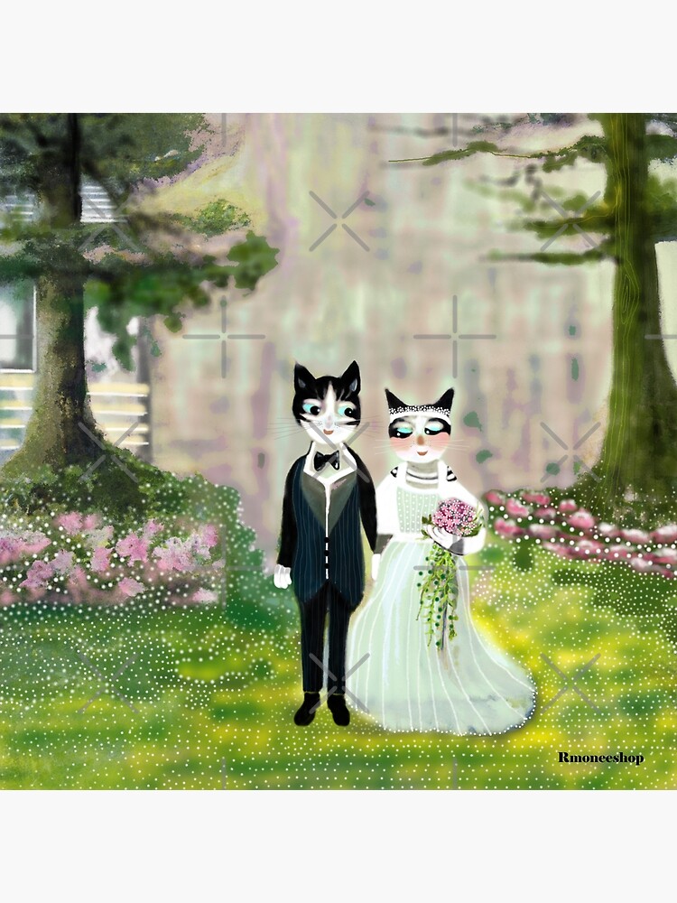 Cat print shop wedding dress