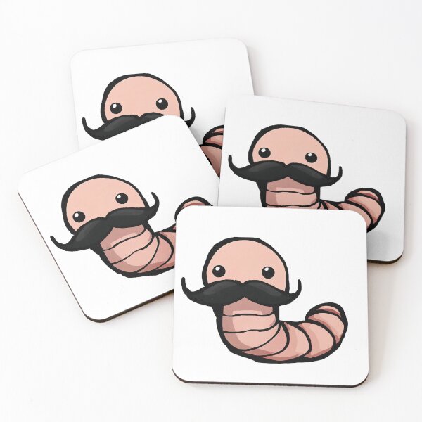 Item preview, Worm with Mustache designed and sold by CritterCulture.