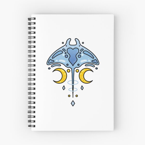 Item preview, Manta Ray Mandala in Blue with Moon Illustration designed and sold by GingerandMilk.