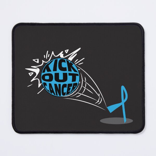 Item preview, prostate cancer Awareness light blue ribbon kick out cancer designed and sold by shaderepublic.
