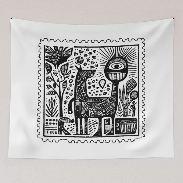 Item preview, Linocut Stamp with Surreal Geometric Dog designed and sold by bellabitis.