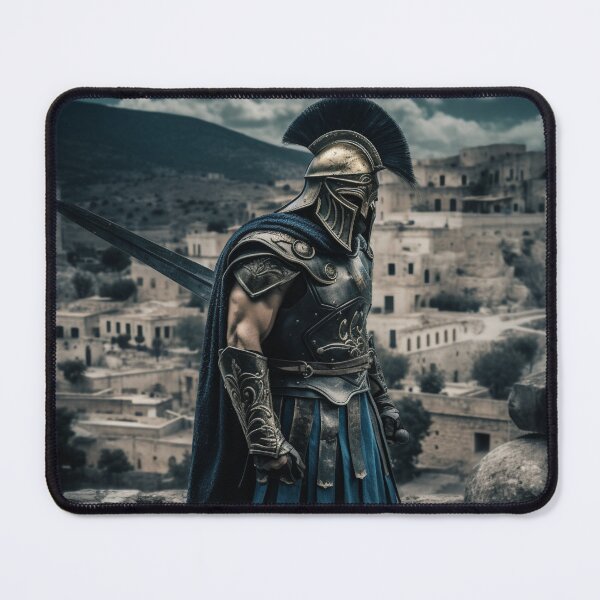 Item preview, A Blue Ancient Spartan designed and sold by AI Dream Journal.