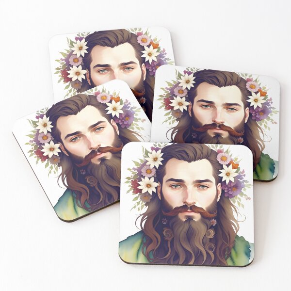 Item preview, Handsome Man with Flowers in His Beard designed and sold by Erika V..