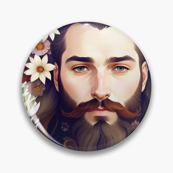 Item preview, Handsome Man with Flowers in His Beard designed and sold by Erika V..