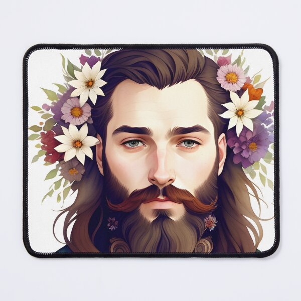 Item preview, Handsome Man with Flowers in His Beard designed and sold by Erika V..