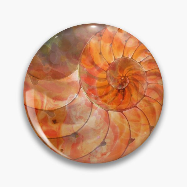 Item preview, Orange Nautilus Shell Seashell Beach Art designed and sold by Sharon Cummings Art.