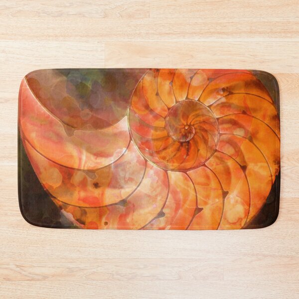 Item preview, Orange Nautilus Shell Seashell Beach Art designed and sold by Sharon Cummings Art.