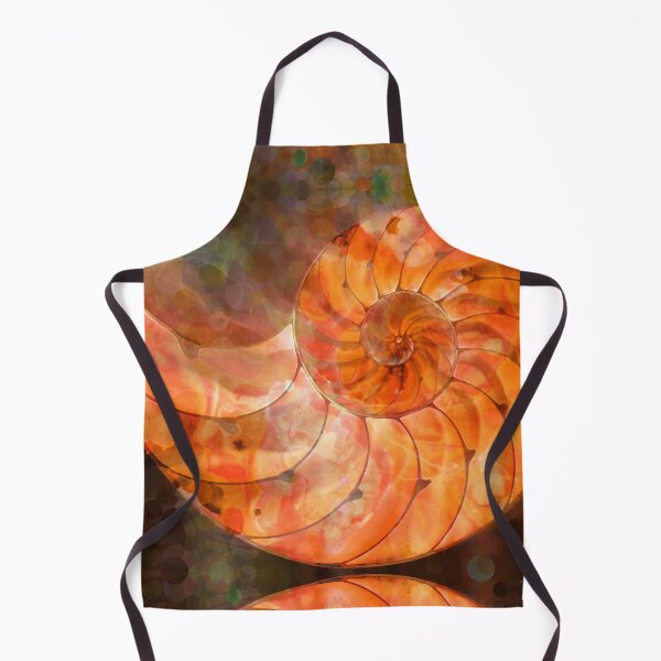 Item preview, Orange Nautilus Shell Seashell Beach Art designed and sold by Sharon Cummings Art.
