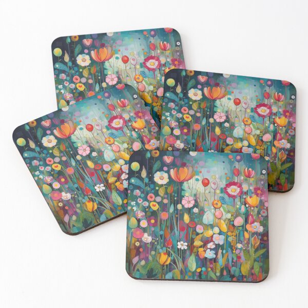 Item preview, Colorful abstract flower pettern Color Nature Color decorative element Flowers pop art designed and sold by PinkPinkArts.