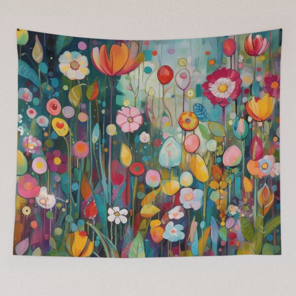 Item preview, Colorful abstract flower pettern Color Nature Color decorative element Flowers pop art designed and sold by PinkPinkArts.