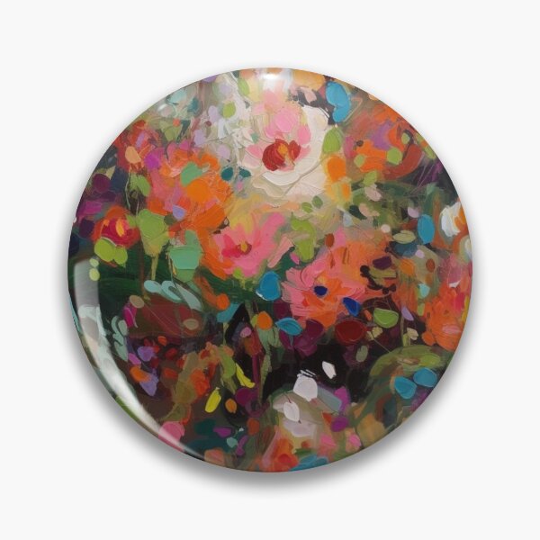 Item preview, Colorful abstract flower pettern Color decorative element Nature Pink flowers Orange lilies Green leaves designed and sold by PinkPinkArts.
