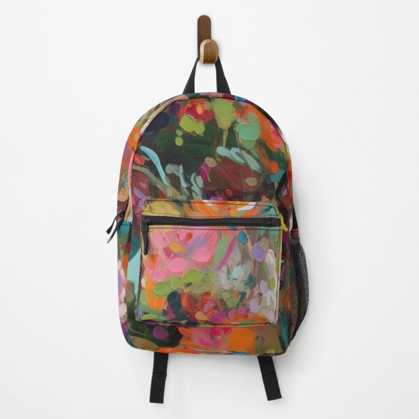 Item preview, Colorful abstract flower pettern Color decorative element Nature Pink flowers Orange lilies Green leaves designed and sold by PinkPinkArts.