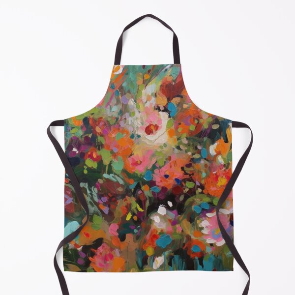Item preview, Colorful abstract flower pettern Color decorative element Nature Pink flowers Orange lilies Green leaves designed and sold by PinkPinkArts.