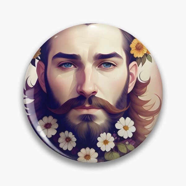 Item preview, Handsome Man with Flowers in His Beard designed and sold by Erika V..