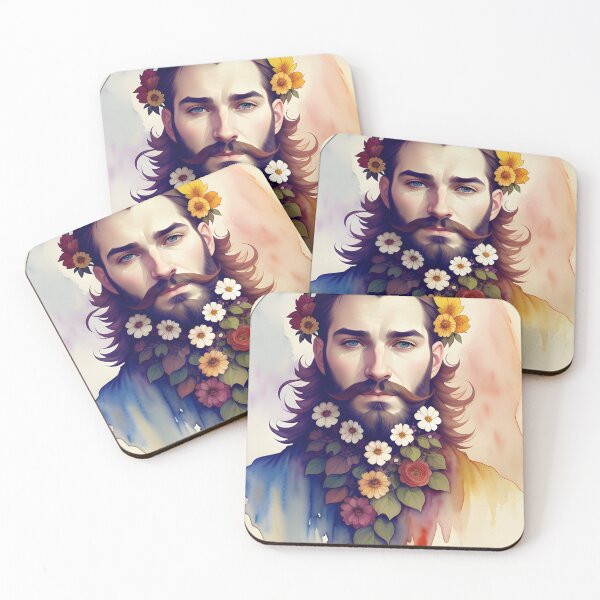 Item preview, Handsome Man with Flowers in His Beard designed and sold by Erika V..