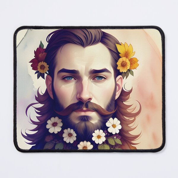 Item preview, Handsome Man with Flowers in His Beard designed and sold by Erika V..