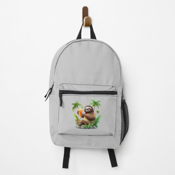 Item preview, Clipart sloth, love the rainforest sloth, sloth drinking cocktail under the palm trees designed and sold by Artistry Studio.