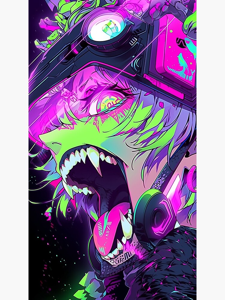 Glow-in-the-dark anime character illustration