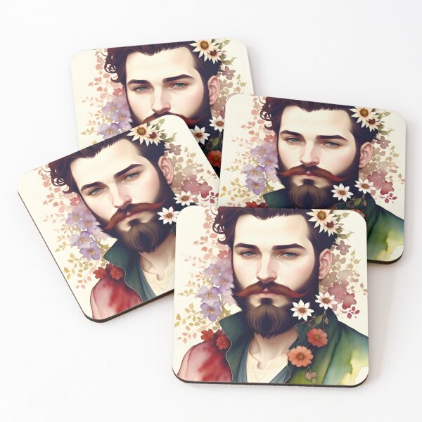 Item preview, Handsome Man with Flowers in His Beard designed and sold by Erika V..