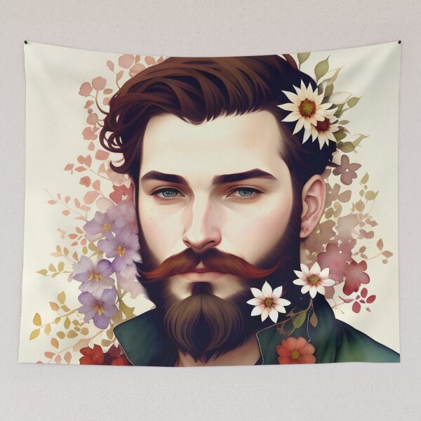 Item preview, Handsome Man with Flowers in His Beard designed and sold by Erika V..