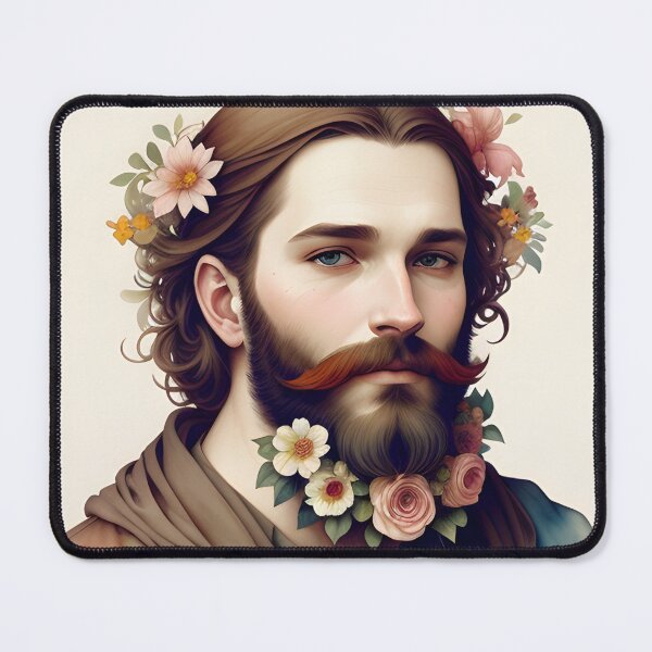 Item preview, Handsome Man with Flowers in His Beard designed and sold by Erika V..