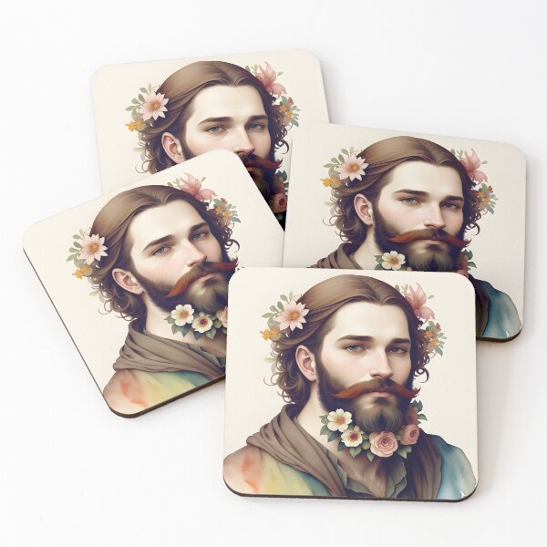 Item preview, Handsome Man with Flowers in His Beard designed and sold by Erika V..