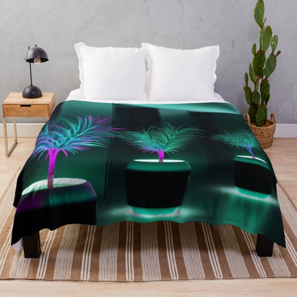Item preview, Colorful abstract print AI drawing  Cyberpunk Palm Tree Neon Green designed and sold by PinkPinkArts.