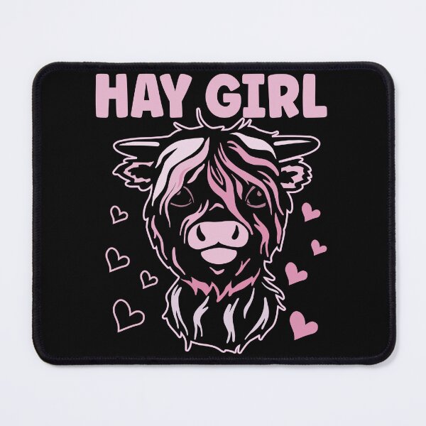 Item preview, Hay Girl Cute Pink Highland Cow - Black designed and sold by PearlMoonGrapes.