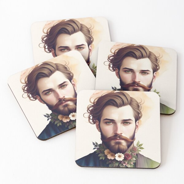 Item preview, Handsome Man with Flowers in His Beard designed and sold by Erika V..